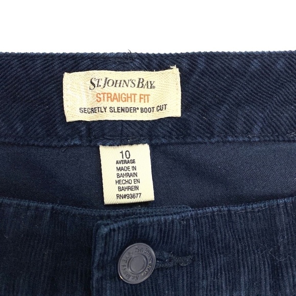 St. John's Bay Straight Fit Bootcut Women's size 10 Corduroy Blue Pants - Picture 3 of 4